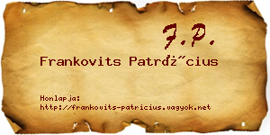 Frankovits Patrícius névjegykártya